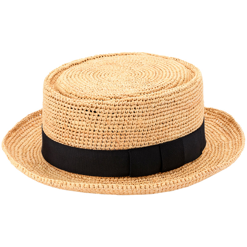 田中帽子店 Brice2 ブリス ラフィア カンカン帽 ポークパイハット ナチュラル