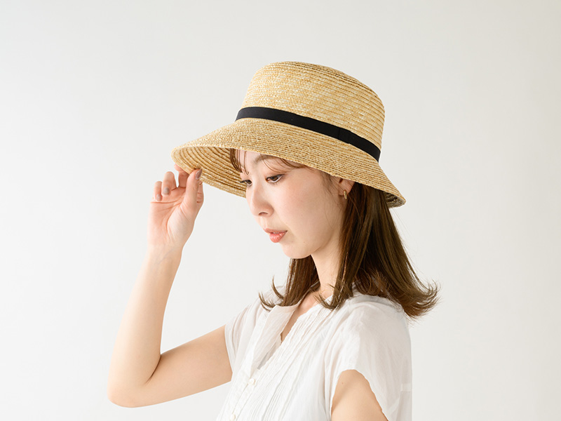 田中帽子店 uk-h148 Franka フランカ 麦わら女優帽 57.5cm