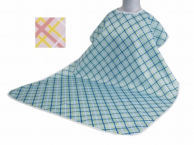 ウェルファン　食事用エプロンW 格子ピンク -