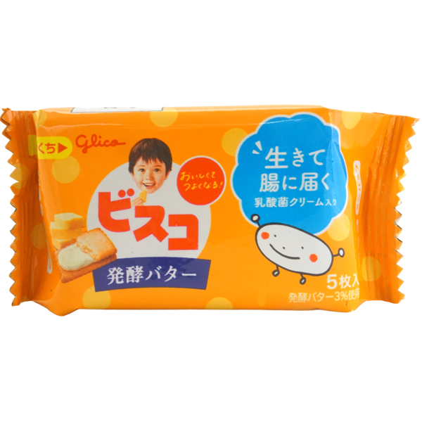 60円 グリコ 5枚ビスコ 発酵バター [1箱 20個入] : ミカミオンライン