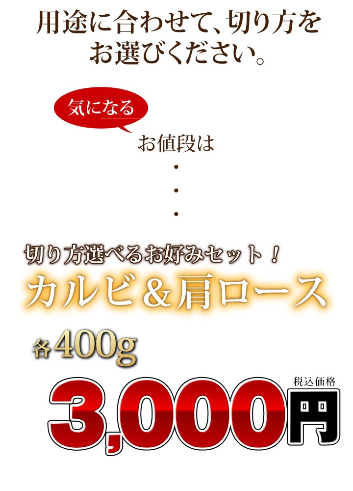 ホエイ豚カルビ＆肩ロース切り方選べるお好みセット