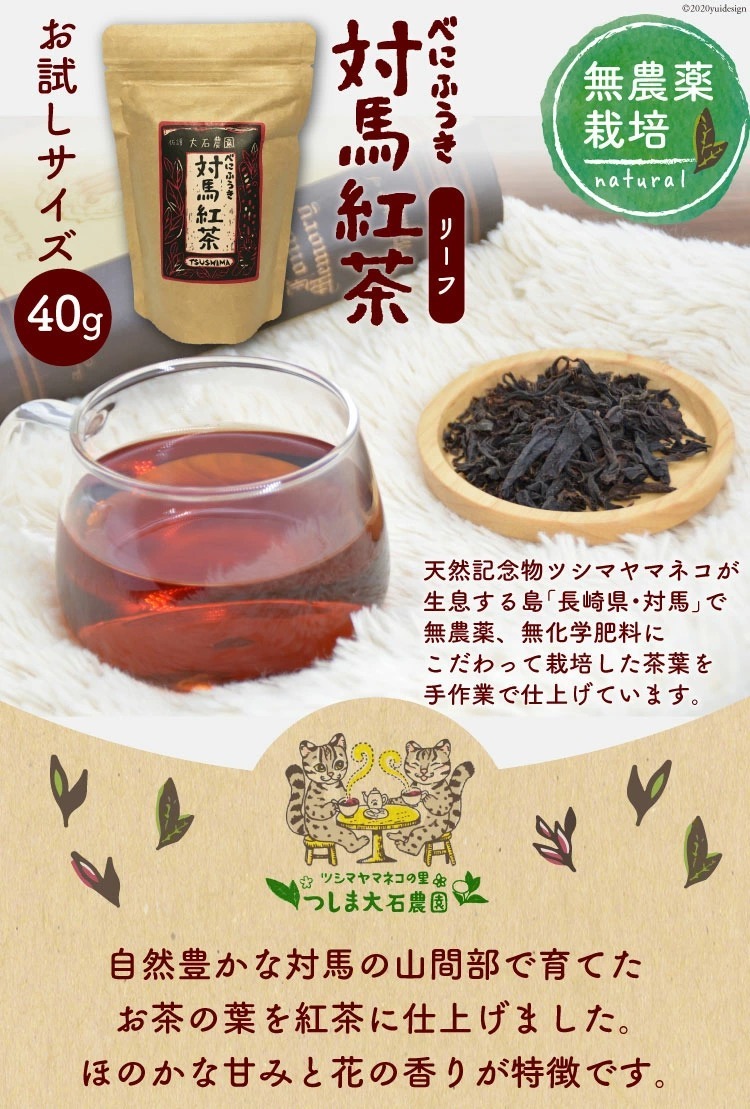 定形外郵便 送料無料】対馬紅茶リーフ40g（単品） 茶葉 無農薬 お取り寄せ 国産 紅茶 和紅茶 メール便 猫  :422090143007:九州よかろうもん市場 - 通販 - Yahoo!ショッピング