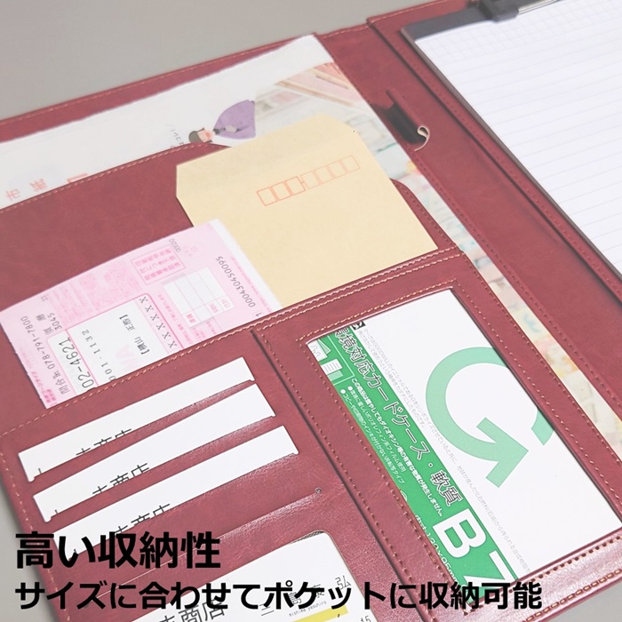 クリップボード A4レポートパッド マルチポケット バインダーファイル