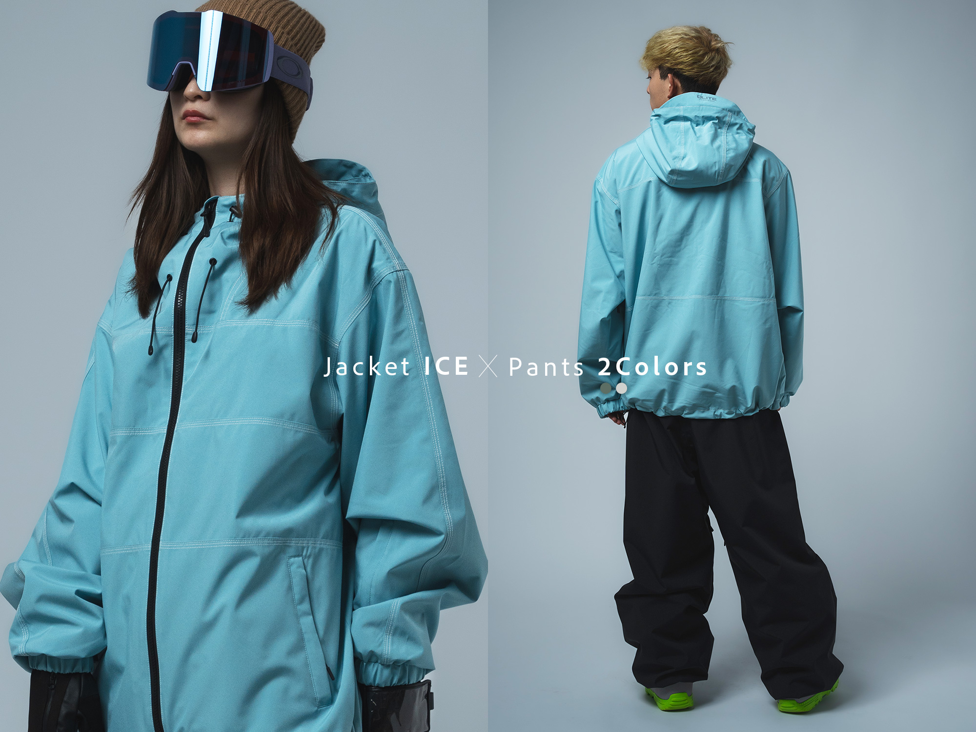 レディーススノーボードウェア上下セットice