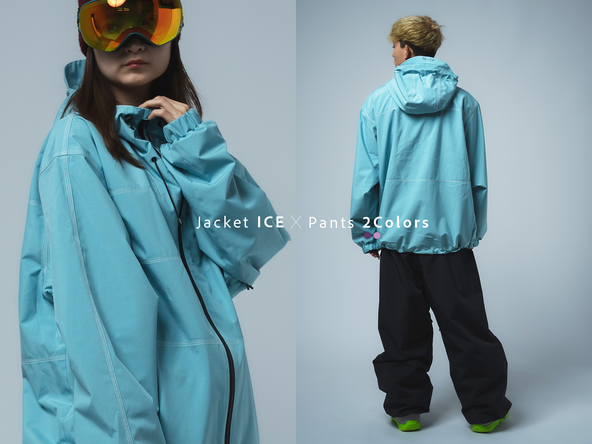 メンズスノーボードウェア上下セットice