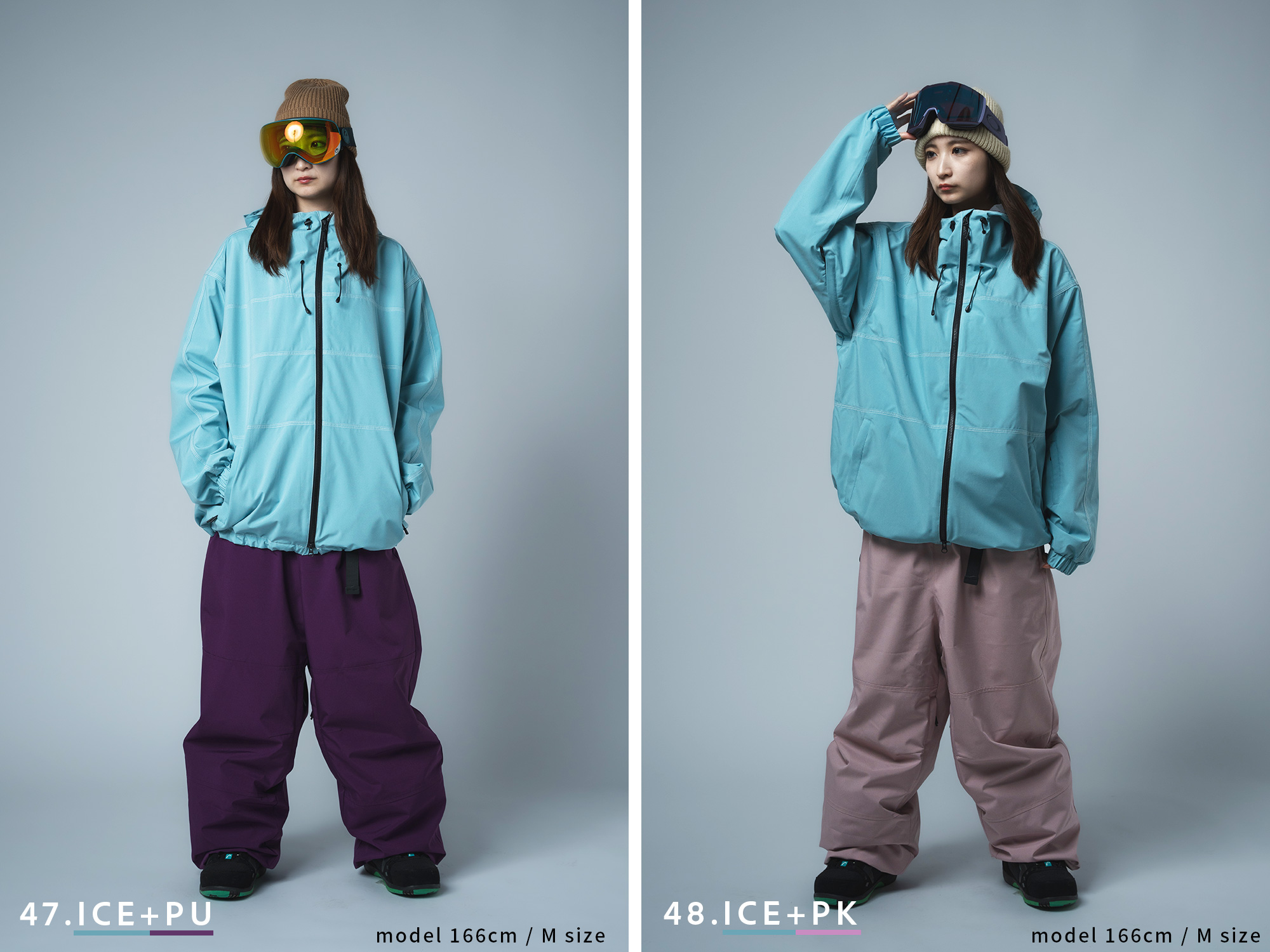 メンズスノーボードウェア上下セットice