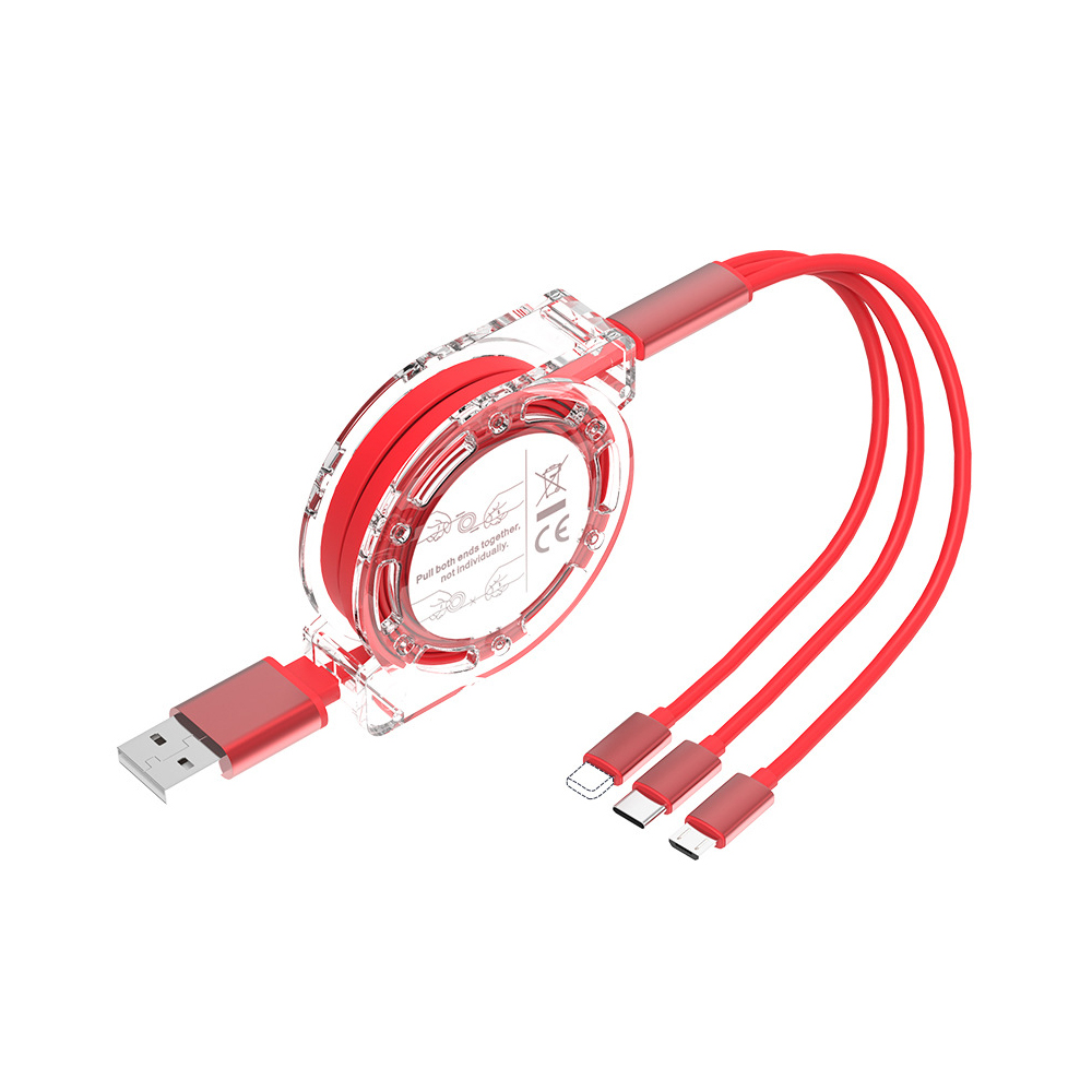 期間限定4本20％OFF】3in1充電ケーブル 充電器 巻き取り iPhone