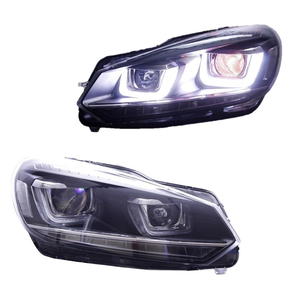 フォルクスワーゲン - ゴルフ6 GOLF6 5K LED 前照灯 決定づける 天々照明ランプ シーケンシャルウィンカー AKD C LED-自動車-ライト、レンズ