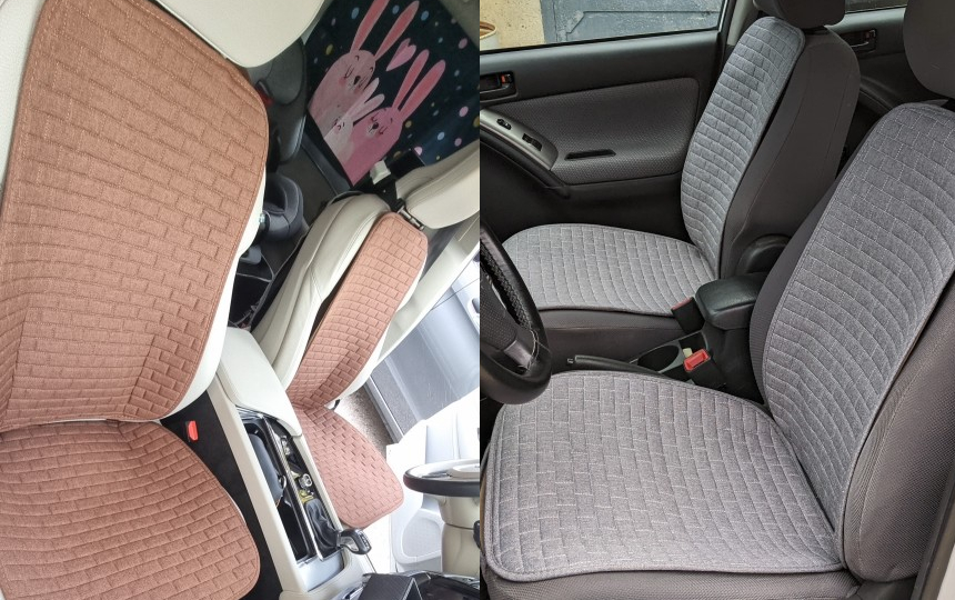 タント L350S カスタム L360S シートカバー ダイハツ 運転席 助手席 前