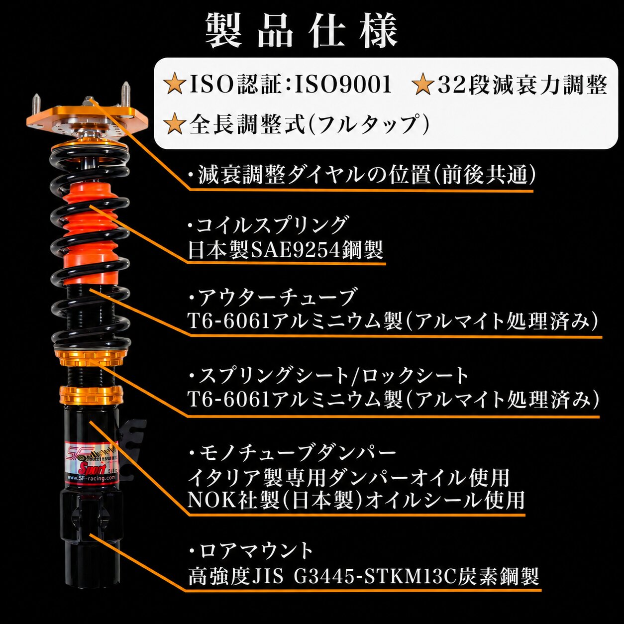 A7 車高調 アウディ (4G8) 4WD サスペンション 減衰調整 SF-Racing SPの画像