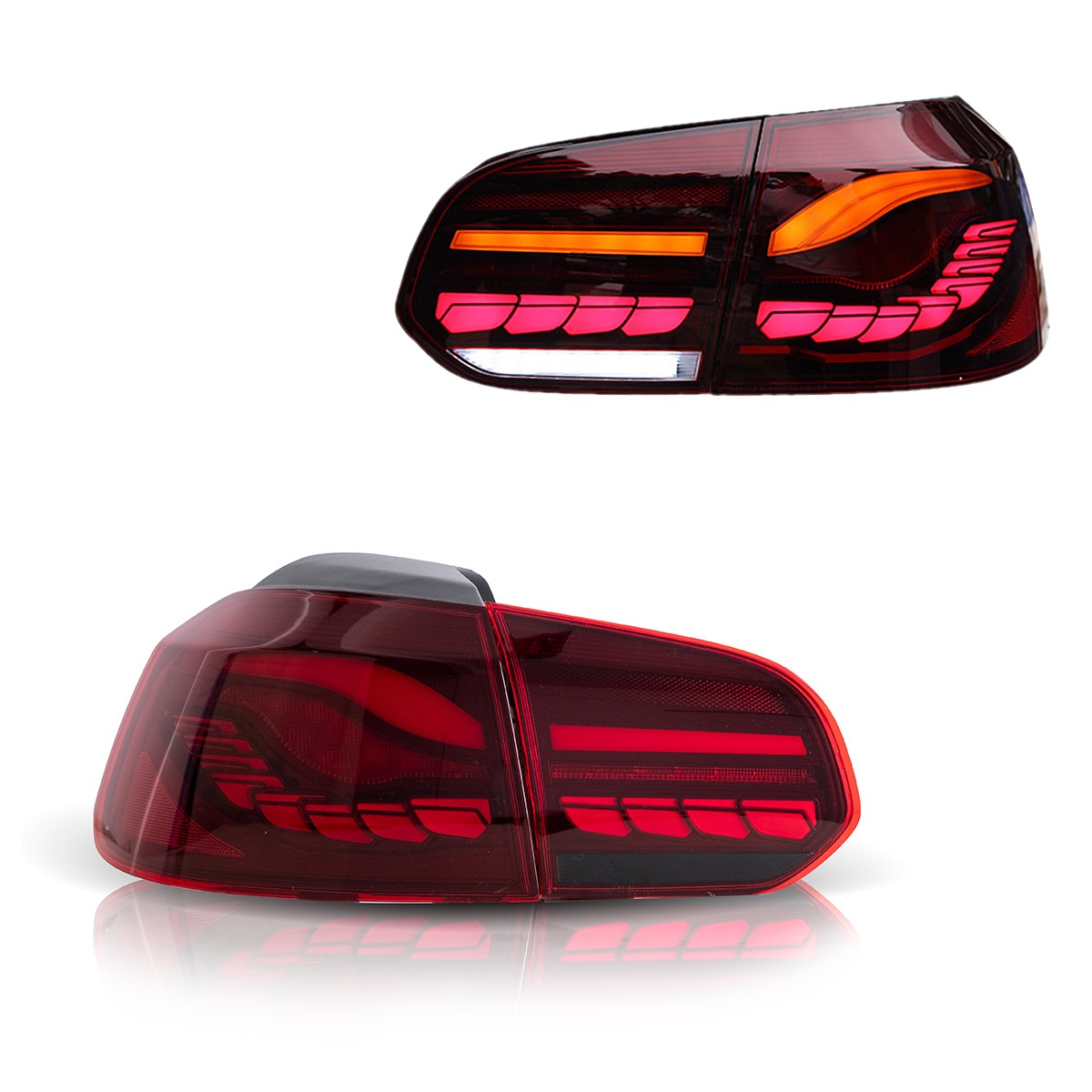 フォルクスワーゲン - ゴルフ6 GOLF6 5K LED テールランプ 決定づける 尾っぽ照明ランプ シーケンシャルウィンカー AKD B 赤いこと ライト、レンズ-LED