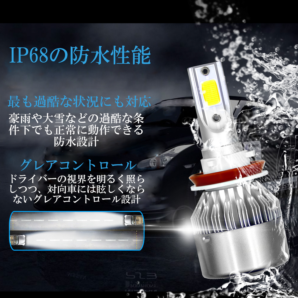 フォグランプバルブ LED H11 プレマシー CR系 マツダ H19.9〜H22.6 3800LM C6 | マツダ | 06