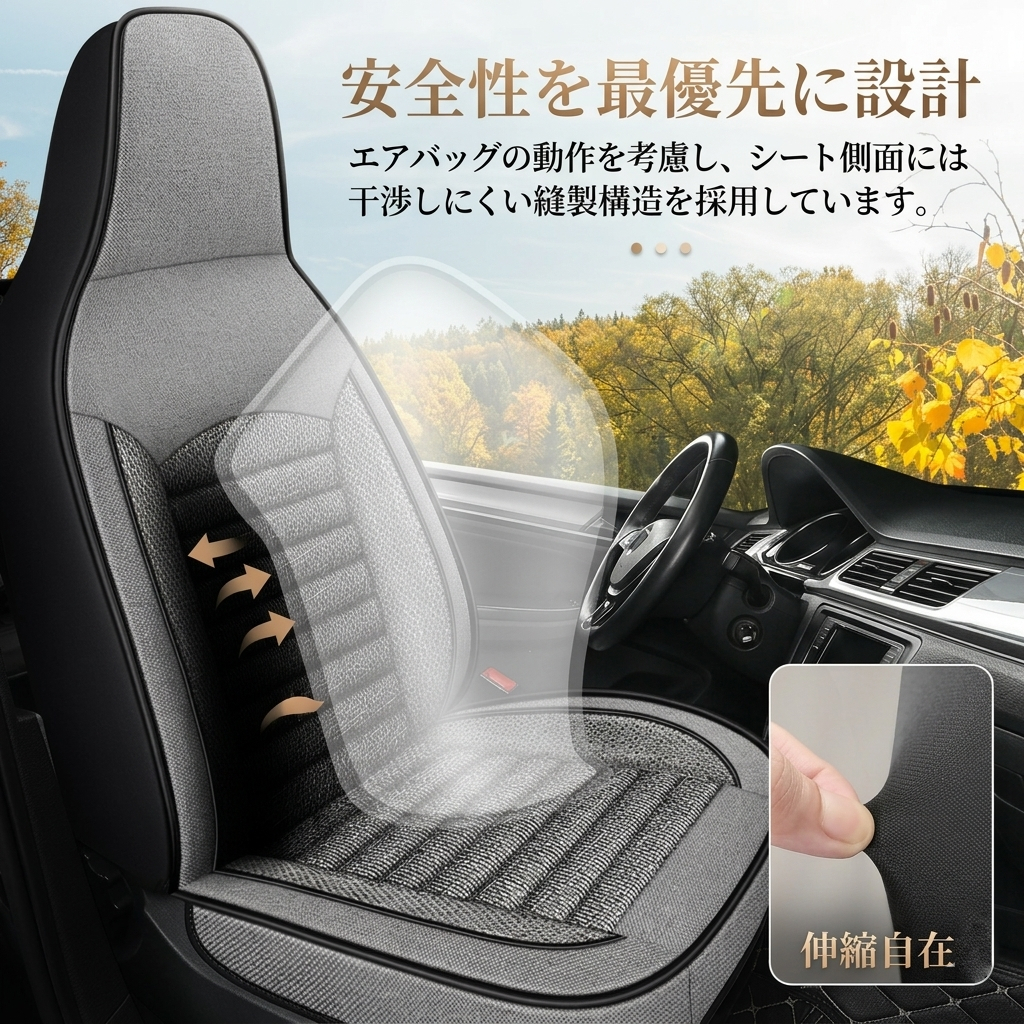 三菱（MITSUBISHI） パジェロミニ H58A シートカバー 車 リネン 運転席 
