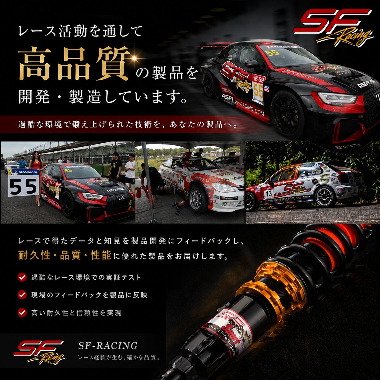 A7 車高調 アウディ C8(4K8) 2WD サスペンション 減衰調整 SF-Racing SPの画像