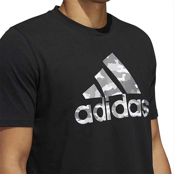 【adidas】ゆったりサイズ ロゴコットンTシャツ★国内発 adidas アディダス スポーツTシャツ TEE ad22 迷彩ロゴ コットン