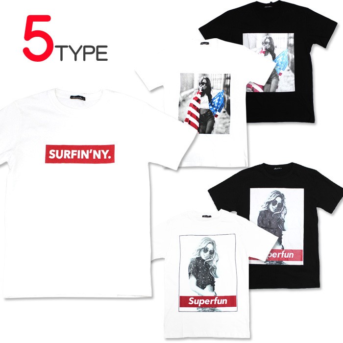 ボックスロゴデザイン メンズ Tシャツ アメリカ国旗 no406 黒 白