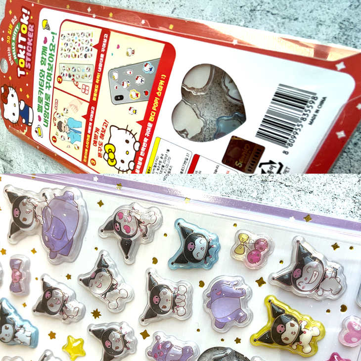 ハローキティ　プリン　クロミ　メロディ　3D立体シール サンリオ 韓国限定 正規品 立体シール 3Dシール ハローキティ クロミ
