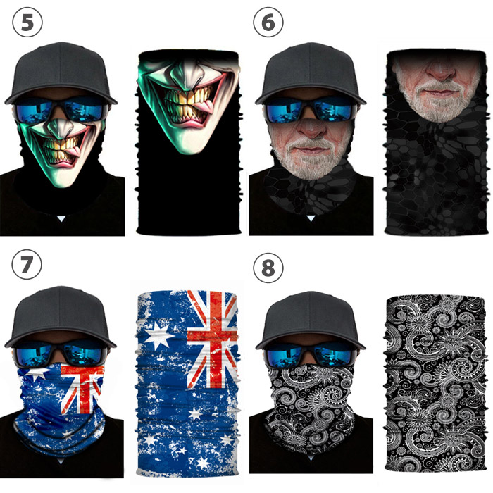 暖か裏地フリース ネックウォーマー 面白プリント ちょっと怖い 迷彩