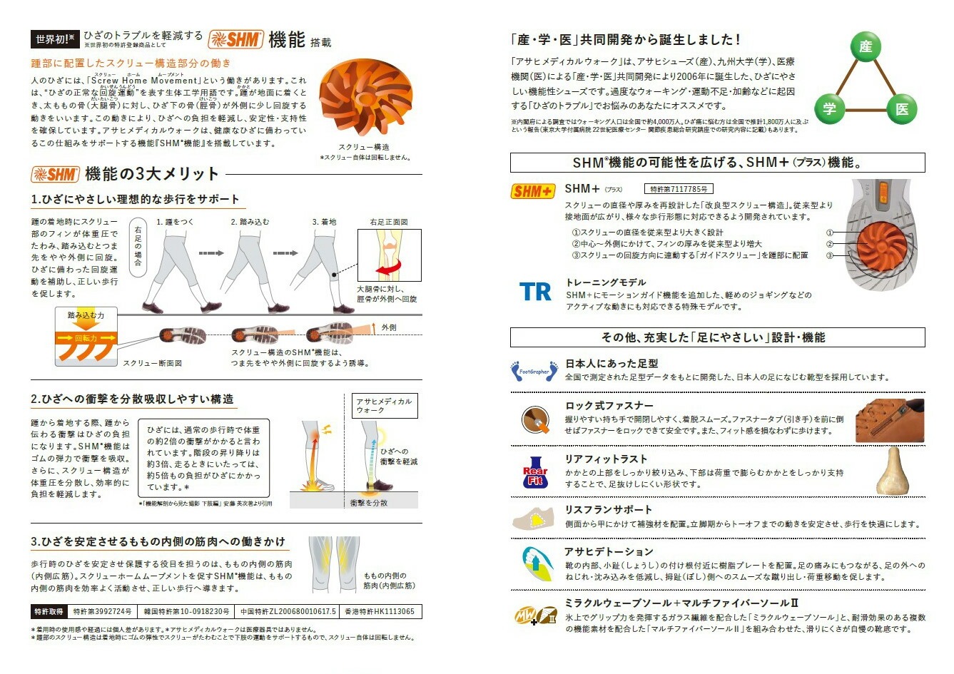 アサヒ メディカルウォーク レディース ウォーキングシューズ 靴 WK L029 KV7848 全4色 ペパーミント ホワイト ダークネイビー ブラック 3Eの画像