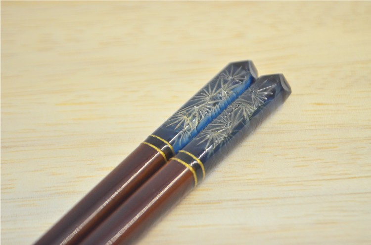 おはし 箸 アクリア 漆切子松葉 青/赤 お箸 名入れ可 木製/アクリル/大人用/和