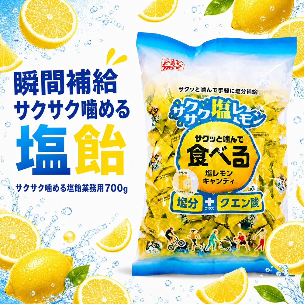 松屋製菓 食べる塩レモンキャンディ 700g サクサク 塩飴 塩分チャージ