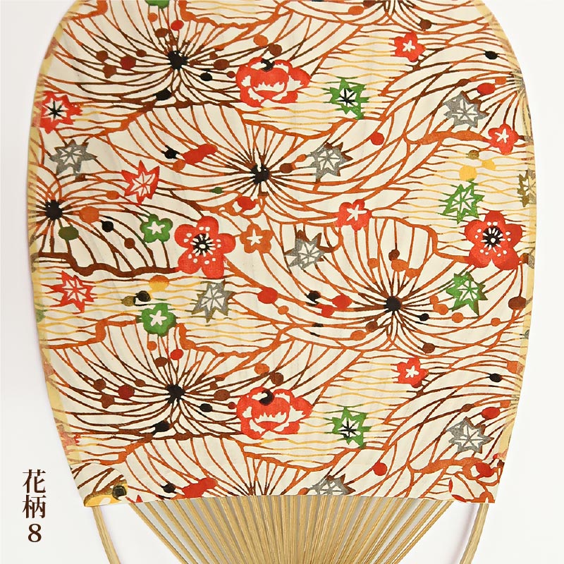丸亀竹うちわ【花柄全8柄・日本製】 手作りのうちわ 讃岐の丸亀竹