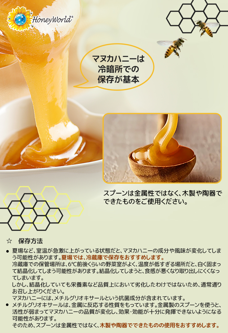 HONEYWORLD マヌカハニー 正規品 MGO 30+ RAWマヌカ 500g : MOTT
