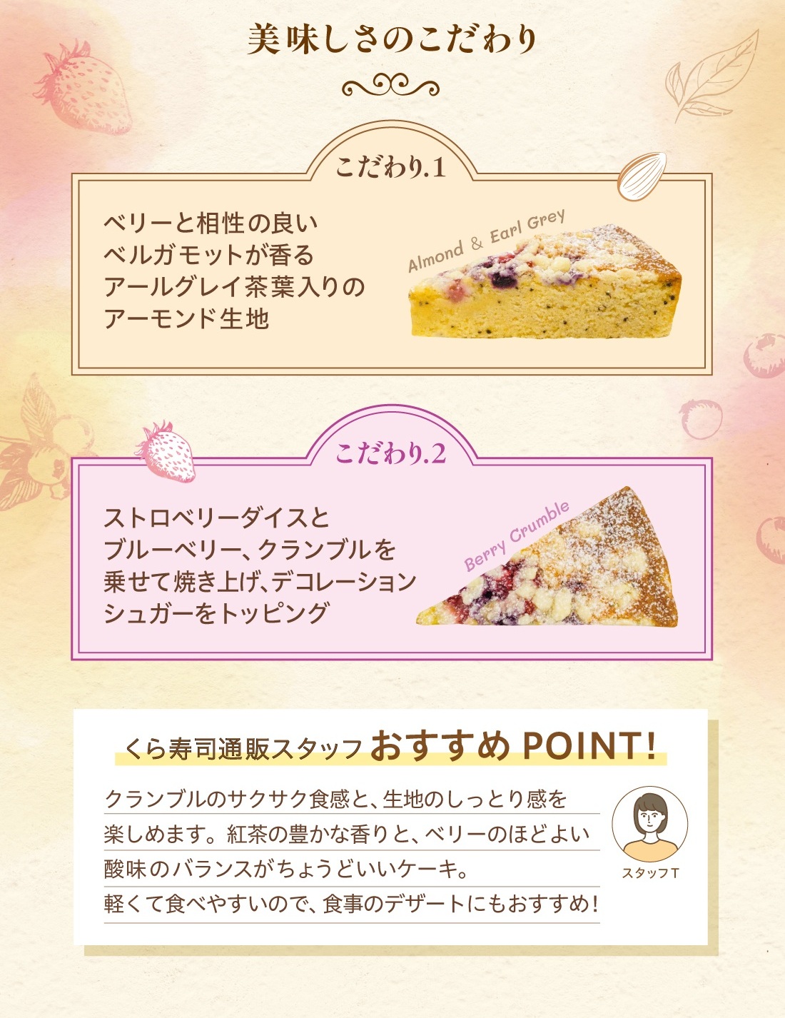 2種ベリーのクランブルケーキ