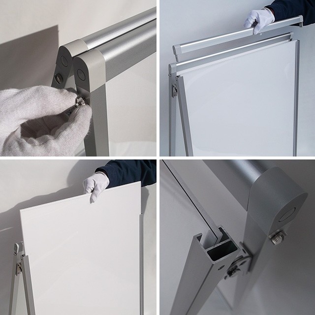 屋内用両面ポスタースタンド使用行程
