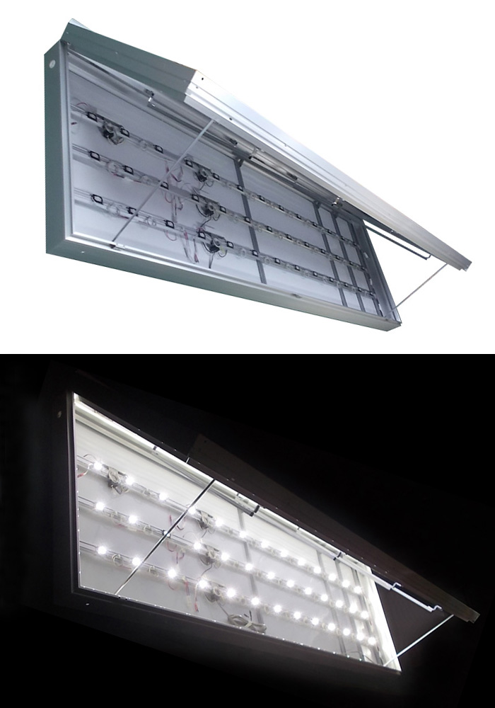 LED内照式壁面看板（タテ90cm×ヨコ270cm） 電飾看板 照明入り
