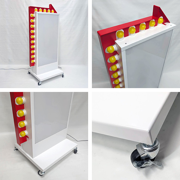 デザイン・貼り加工込み矢印付きLED電飾スタンド 電飾看板 立て看板