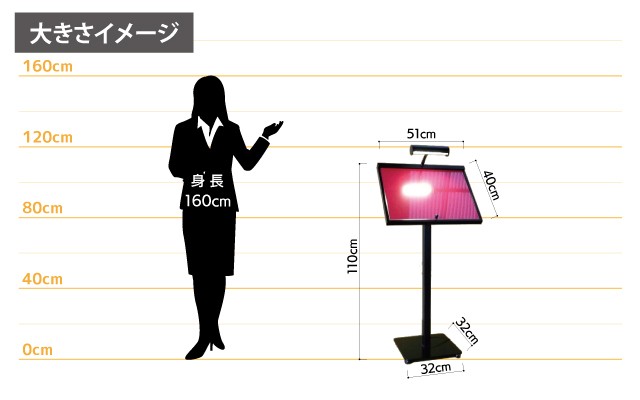 LEDライト付きメニュースタンド（挟み込み型） メニュー置き 飲食店