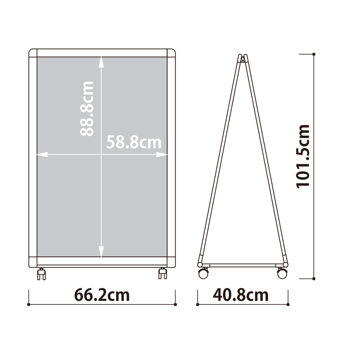 三角型両面スタンド看板（M） 立て看板 店舗用看板 両面看板 置き看板