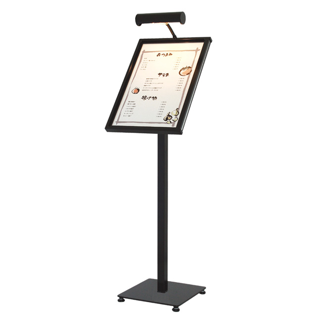 5734）メニュースタンド　LED照明付き　店頭ディスプレイ LEDライト付きタテ型メニュースタンド（A3） 店舗看板 メニュー看板