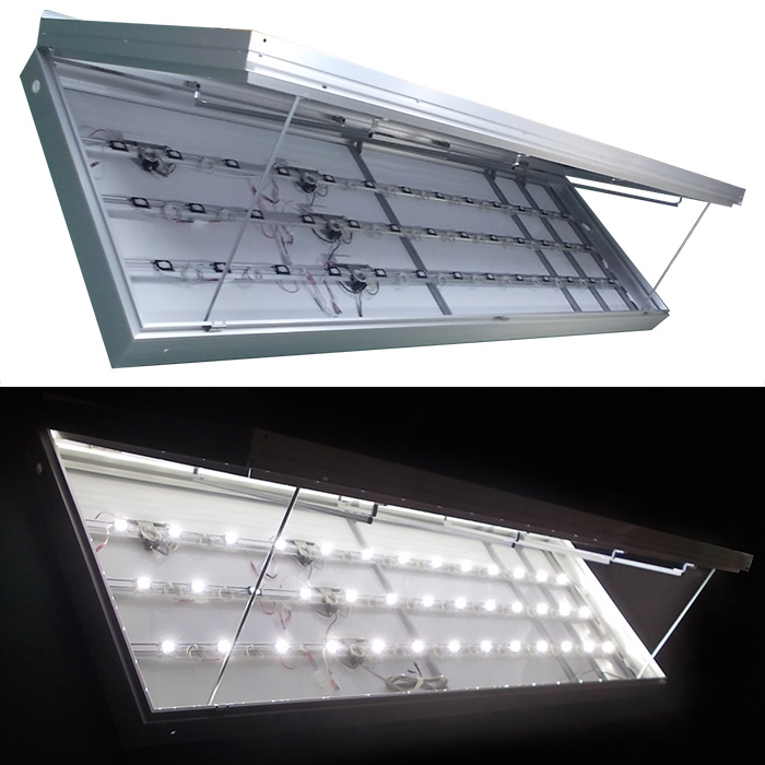 LED内照式壁面看板（タテ90cm×ヨコ270cm） 電飾看板 照明入り