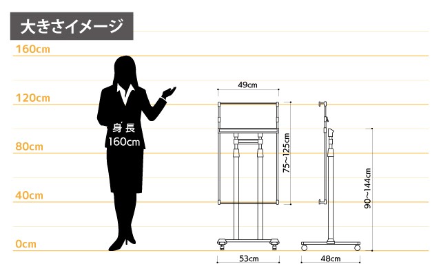 角度調整機能付パネル用スタンドA1〜B1（キャスター付） パネル
