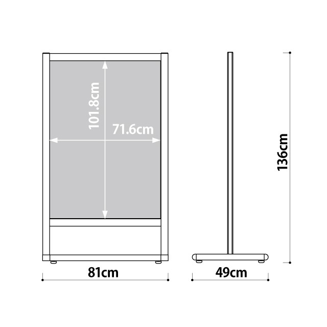 スライド式ポスタースタンド／B1（両面） 立て看板 おしゃれ スタンド