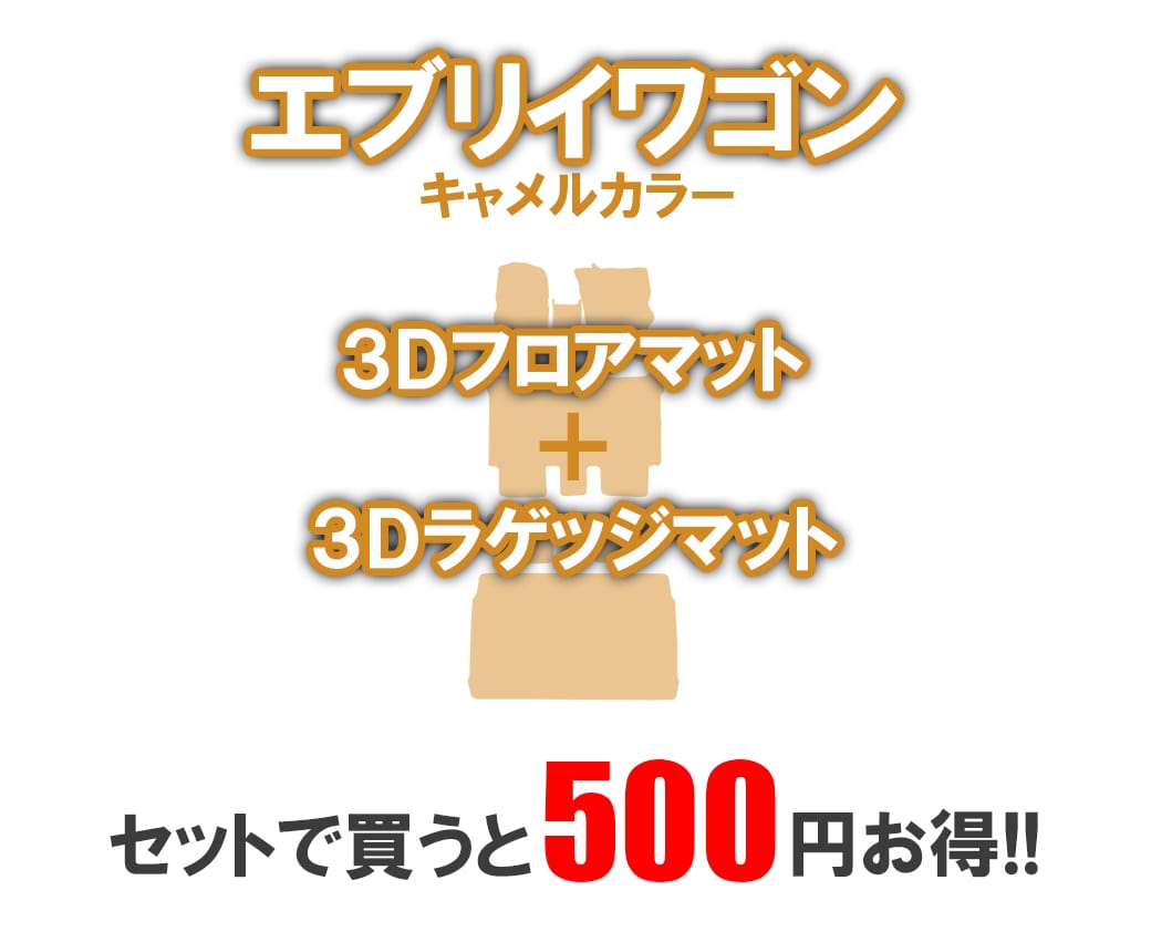 エブリイワゴン ☆セット商品 【キャメル】エブリイワゴン 3D
