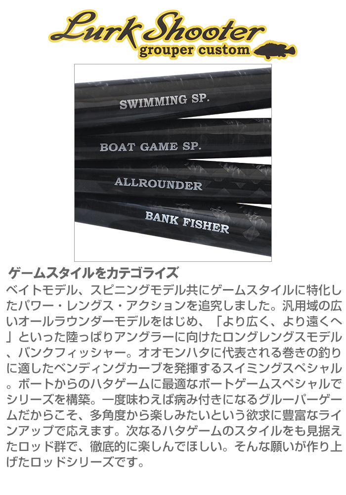 パームス ラークシューター LSGS-74M+ （ALLROUNDER) スピニングモデル 2ピース : lsgs-74m-plus :  釣具のレインドロップス - 通販 - Yahoo!ショッピング