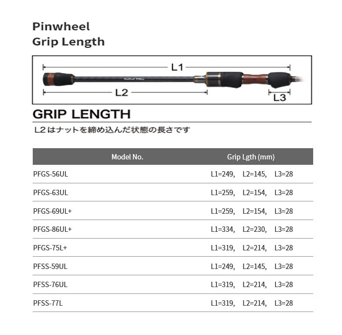 パームス ピンウィール PFGS-69UL+ チューブラーティップ 2ピース