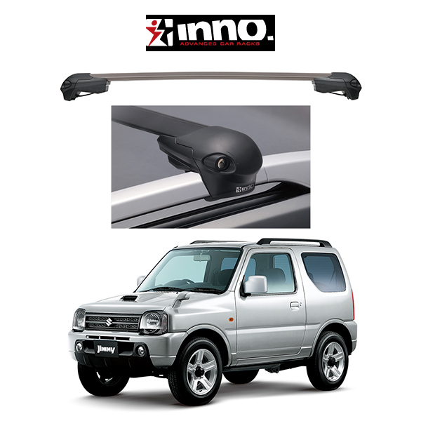 スズキ ジムニー SUZUKI JIMNY JB23W（ルーフレール付き車） ルーフラック 『車種別セット』INNO イノー システムキャリア  エアロベース フラッシュタイプ