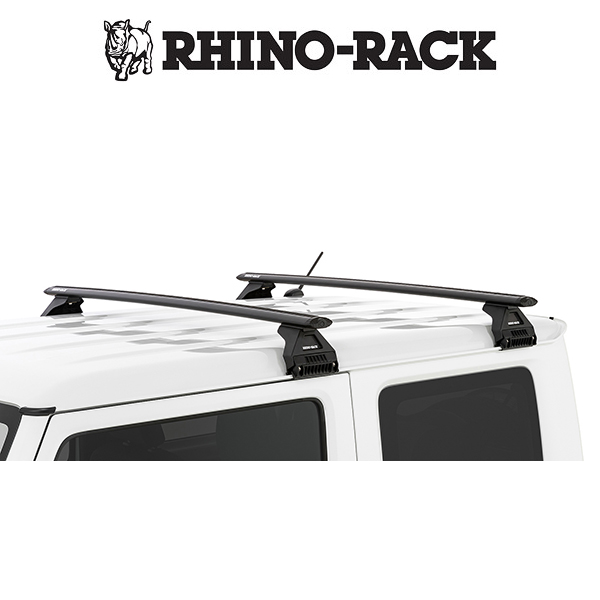 スズキ ジムニー シエラ JB74 RHINO RACK （ライノラック）VORTEX RL110 BLACK 2 BAR ROOF RACK（ボルテックスバー ブラック 2本 取り付けキット）JA2491｜6degrees｜02