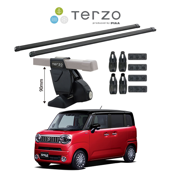 車種別セット Terzo テルッツオ ベースキャリア スクエアバー スズキ ワゴンR スマイル SUZUKI WAGONR SMILE MX81S  キャリアラック ルーフラック