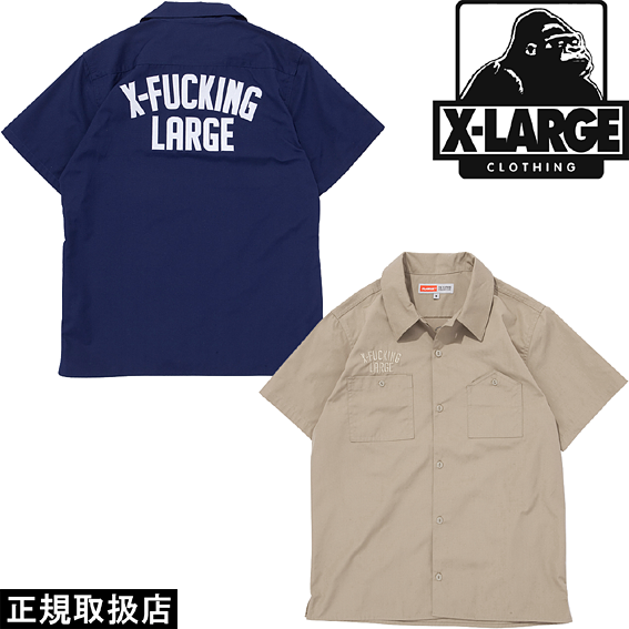 X-LARGE(エクストララージ) ラガーシャツ ピンク×ネイビー