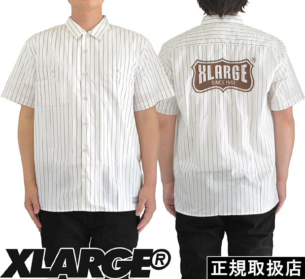 【XLARGE】 ストライプ ラガーシャツ 楽天市場】XLARGE エクストララージ シャツ EMBLEM STRIPED