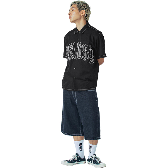 XLARGE エクストララージ OLD ENGLISH S/S WORK SHIRT : 7-SEVEN