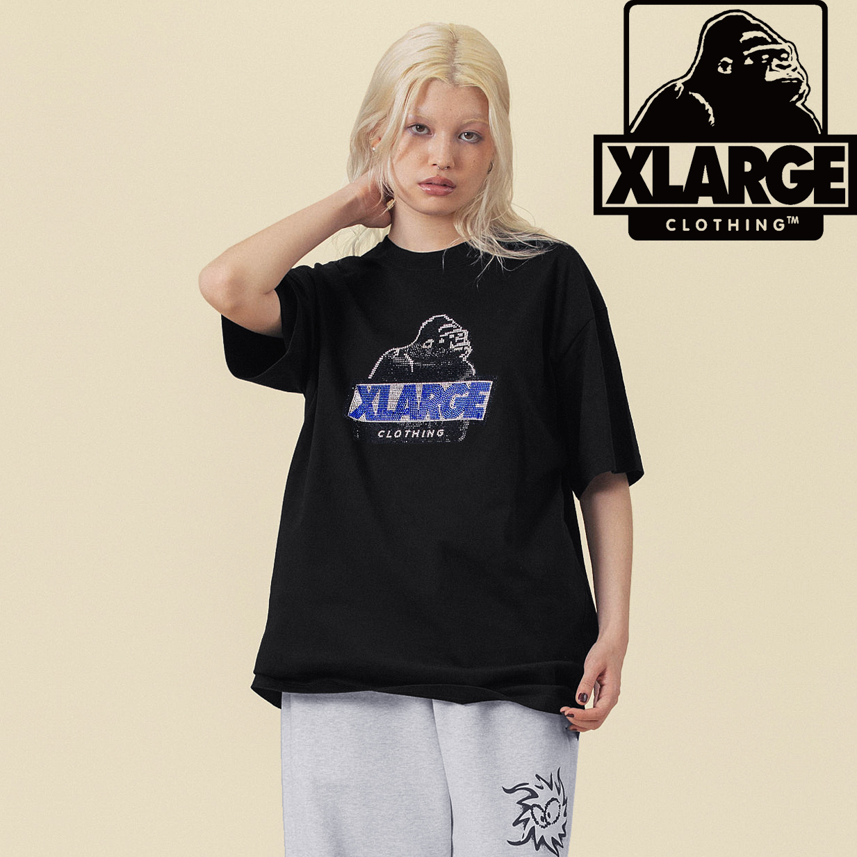 RHINE STONE SLANTED OG S/S TEE（Tシャツ/カットソー）｜XLARGE