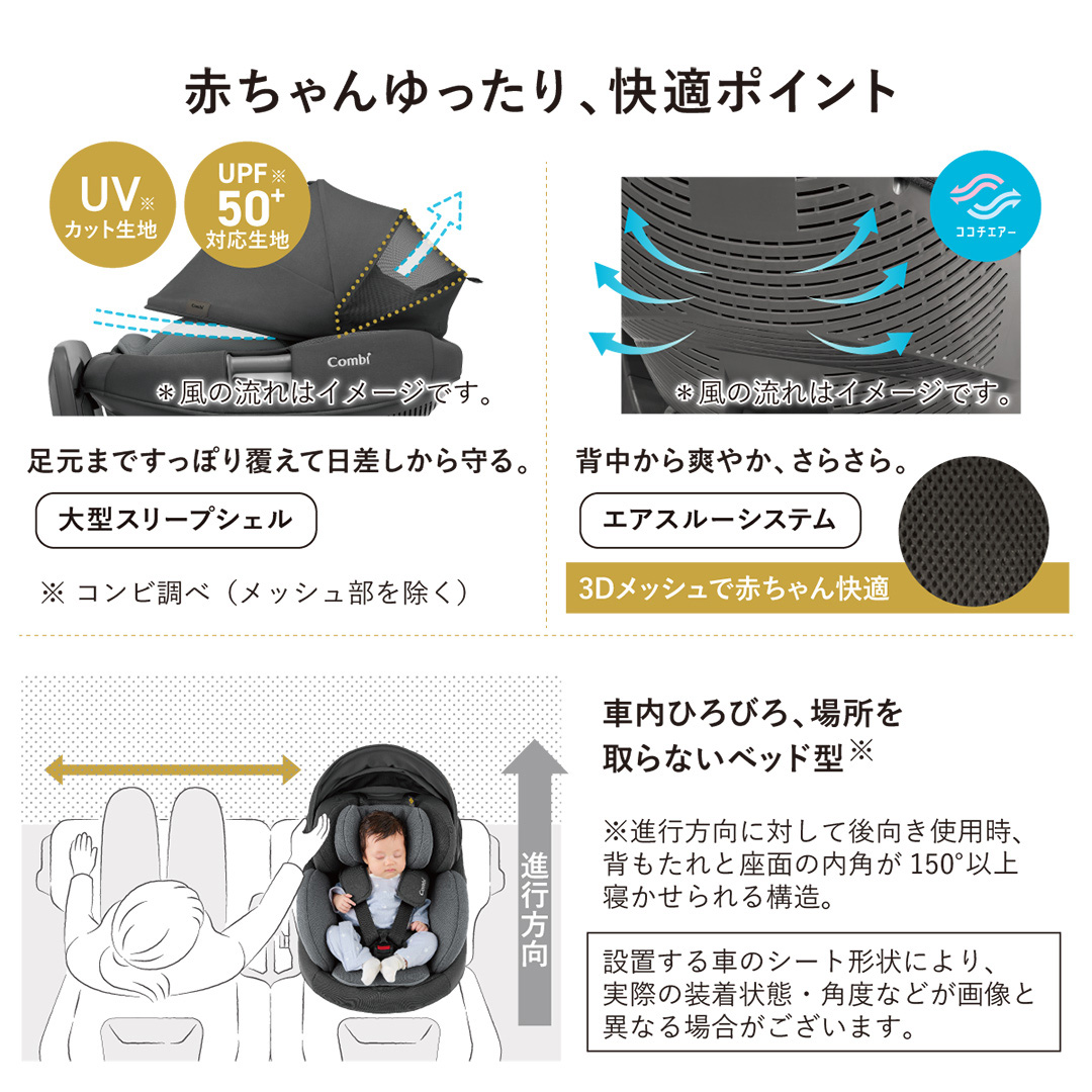 5種おまけ付き チャイルドシート 新生児 ISOFIX 3歳 コンビ ホワイト