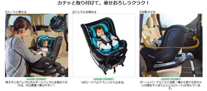 正規品 チャイルドシート バンビーノ360 Fix 日本育児 ISOFIX ベビー赤ちゃん マタニティ ママ 回転 新生児から お祝い ギフト  出産祝い 帰省 baby プレゼント