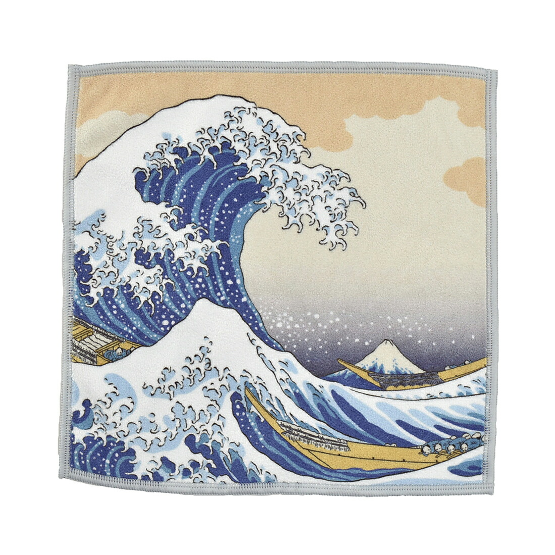 ハンカチ マイクロファイバー 通年用 日本製 彩 北斎の浮世絵 両面